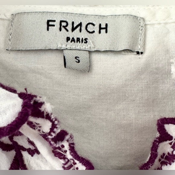 FRNCH airy long sleeve embroidered women’s blouse size small - Picture 4 of 4
